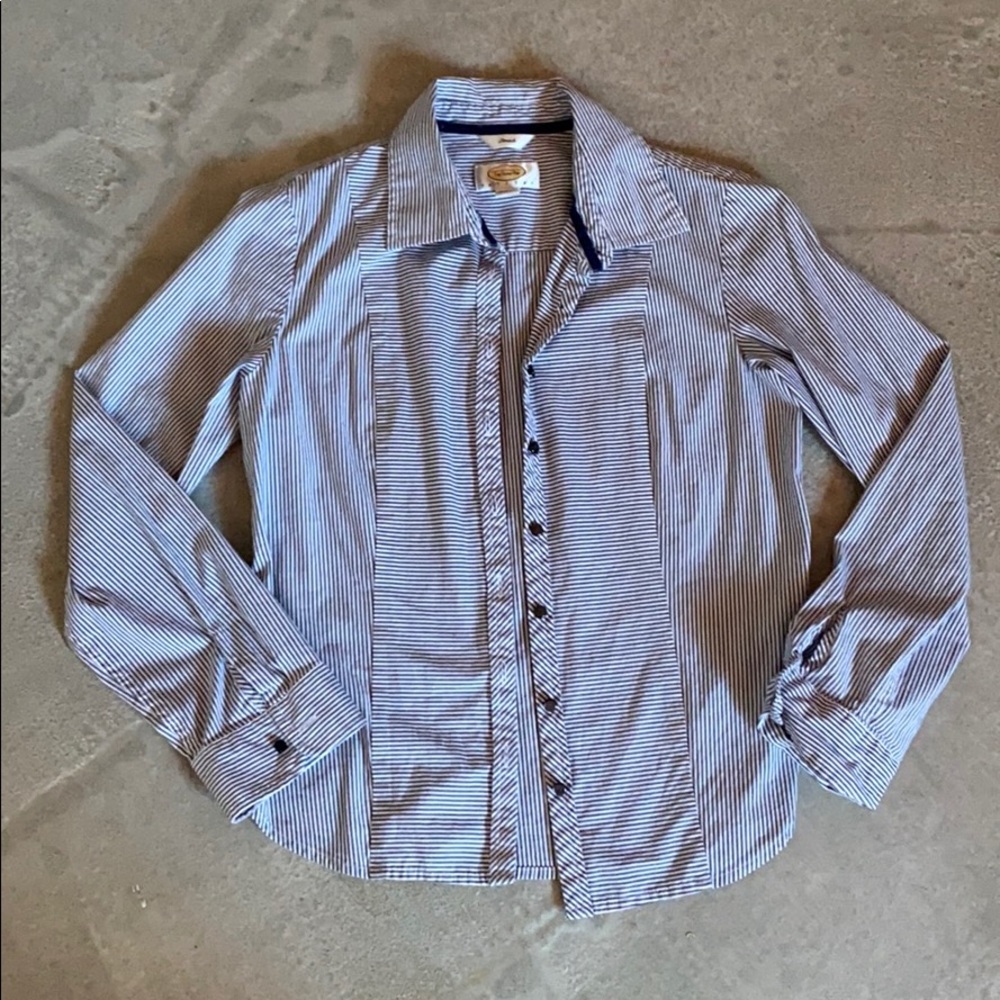 Blue Pinstripe Collar Shirt